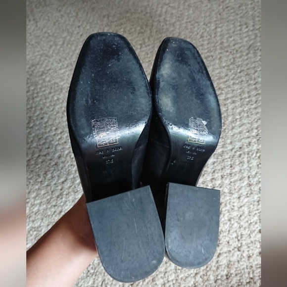 Rag & Bone Millie Suede & Leather Chunky Heel Mule In Black size 37 - Picture 14 of 15